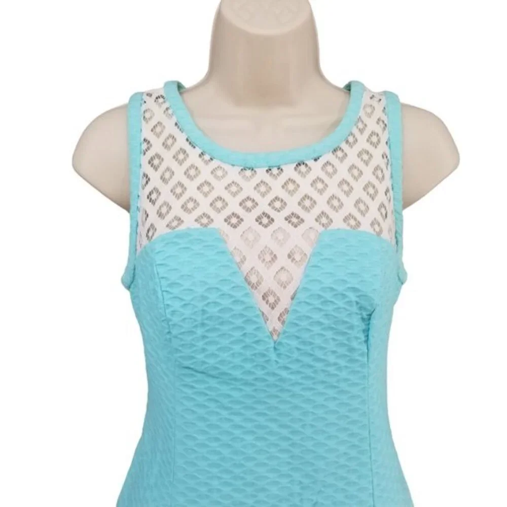 Lilly Pulitzer Vandalia Shift Dress Serene Blue Sleeveless Textured Cotton Sz 0 - Picture 4 of 12